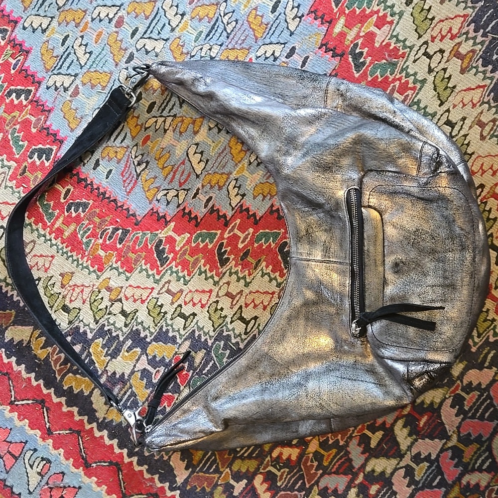 Free People metallic sling bag